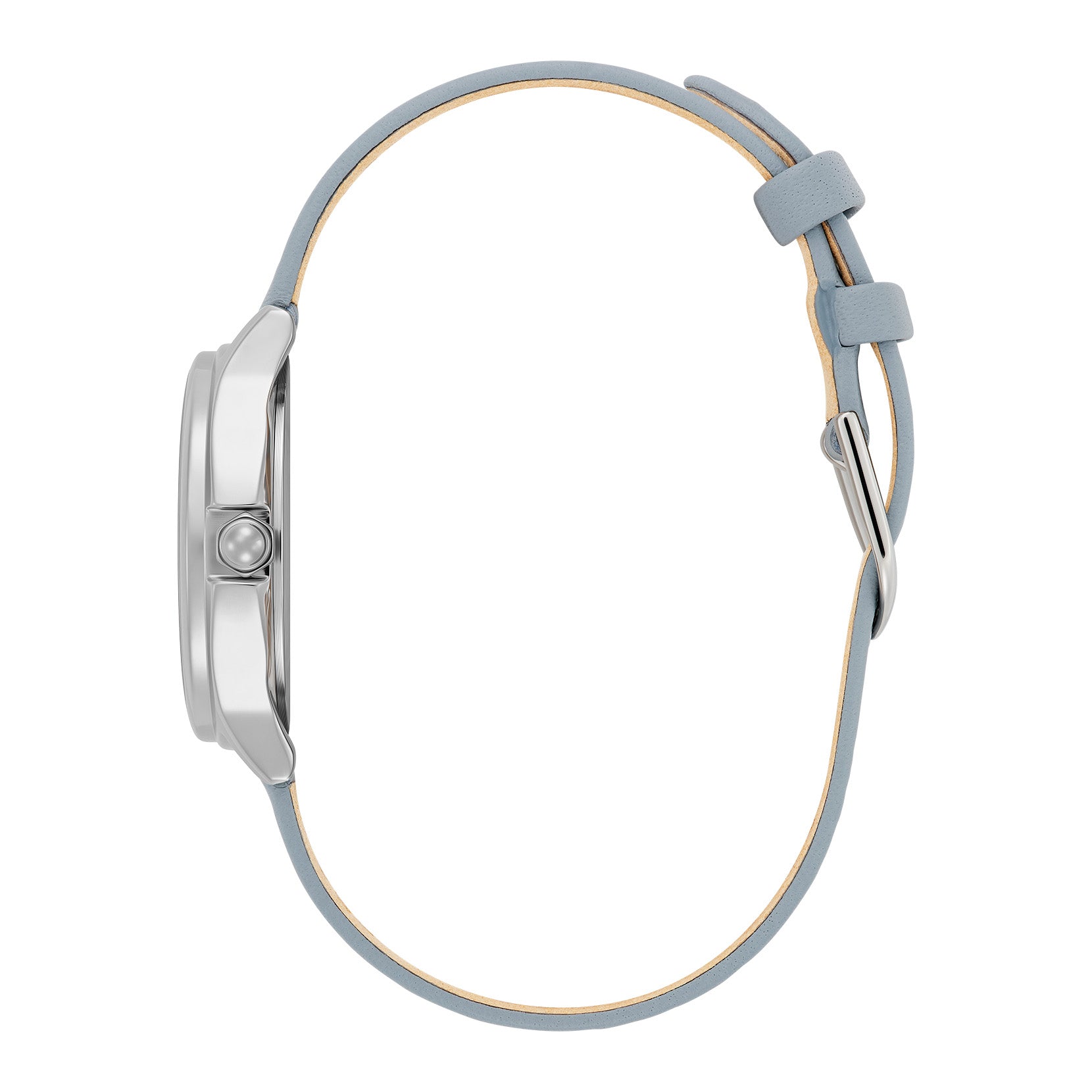 30mm Classic Bee Silver & Chalk Blue Leather Strap Watch