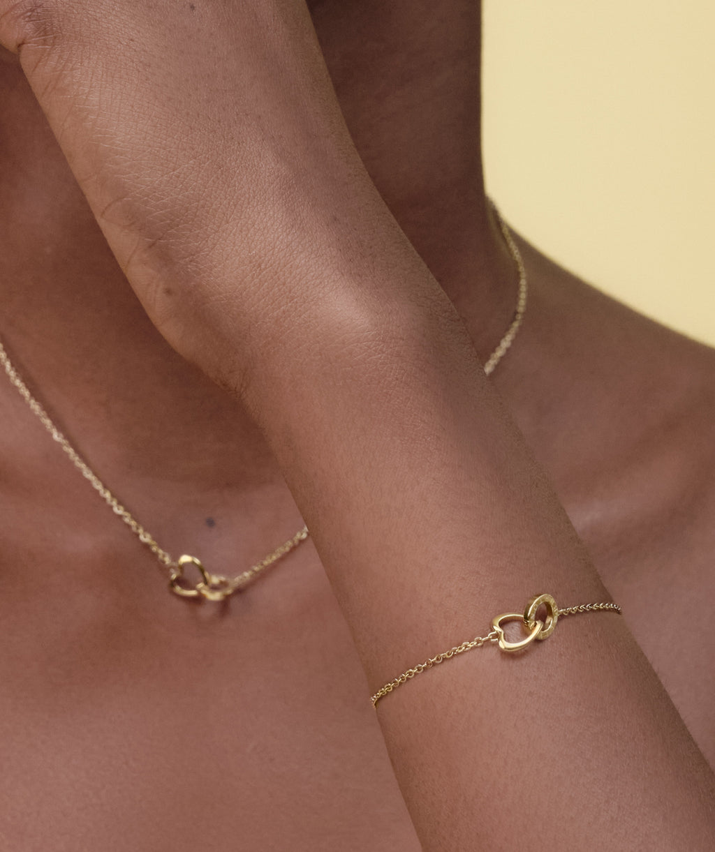 Kindred Interlink Heart Gold Plated Bracelet