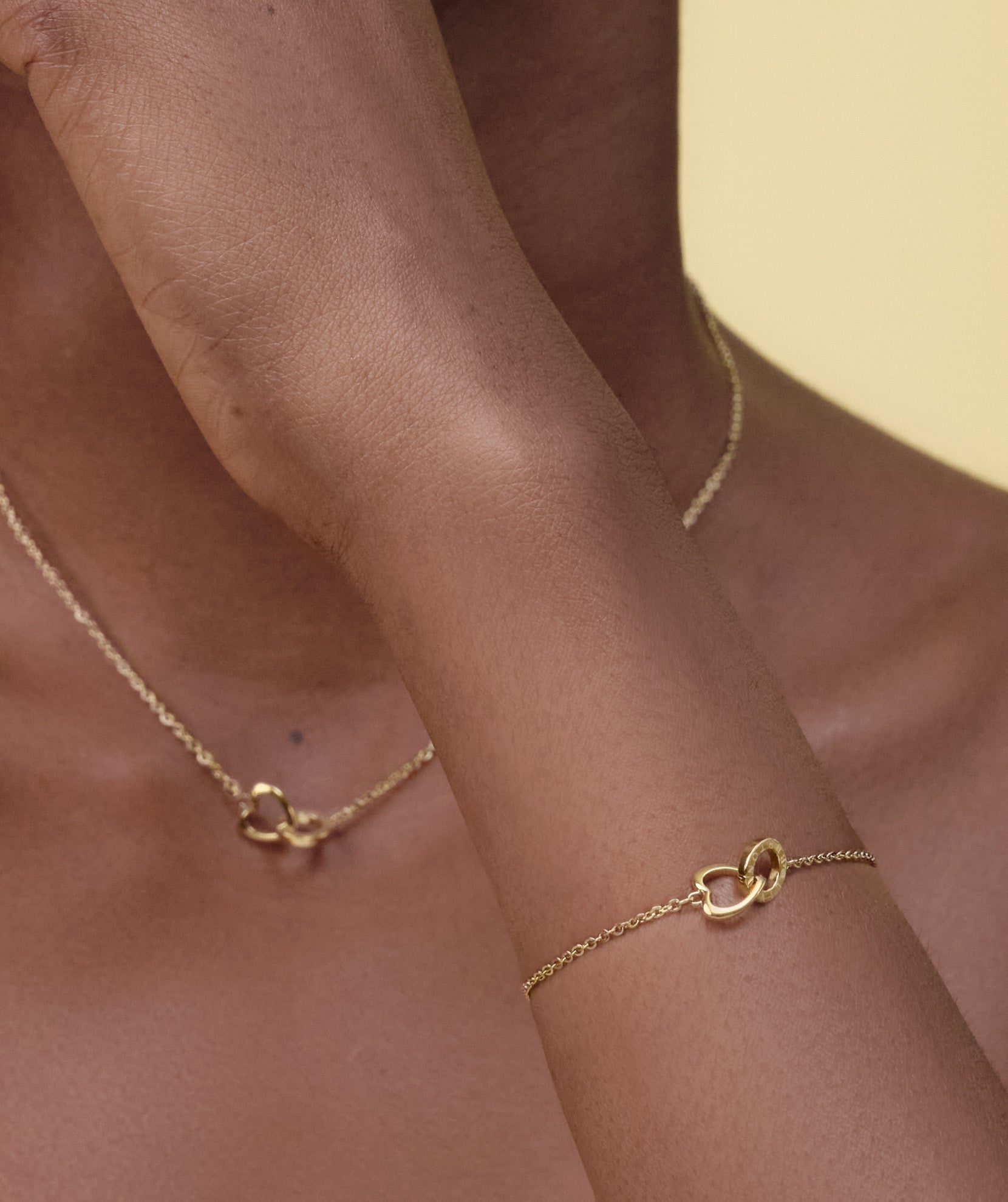 Kindred Interlink Heart Gold Plated Bracelet
