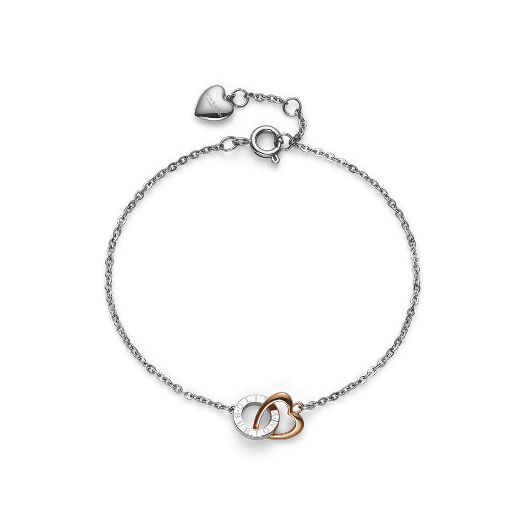 Olivia Burton Stainless Steel & Rose Gold IP Kindred Interlink Bracelet