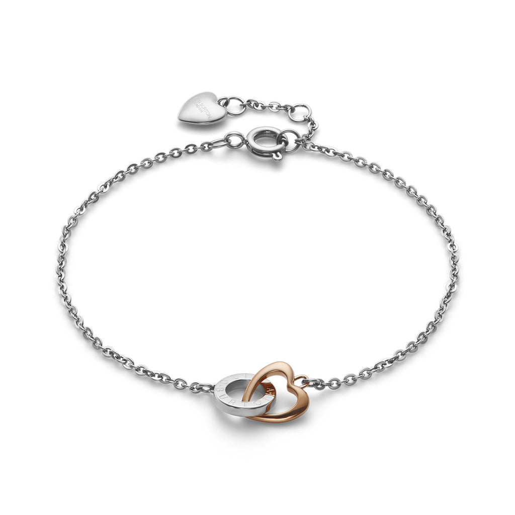 Olivia Burton Stainless Steel & Rose Gold IP Kindred Interlink Bracelet