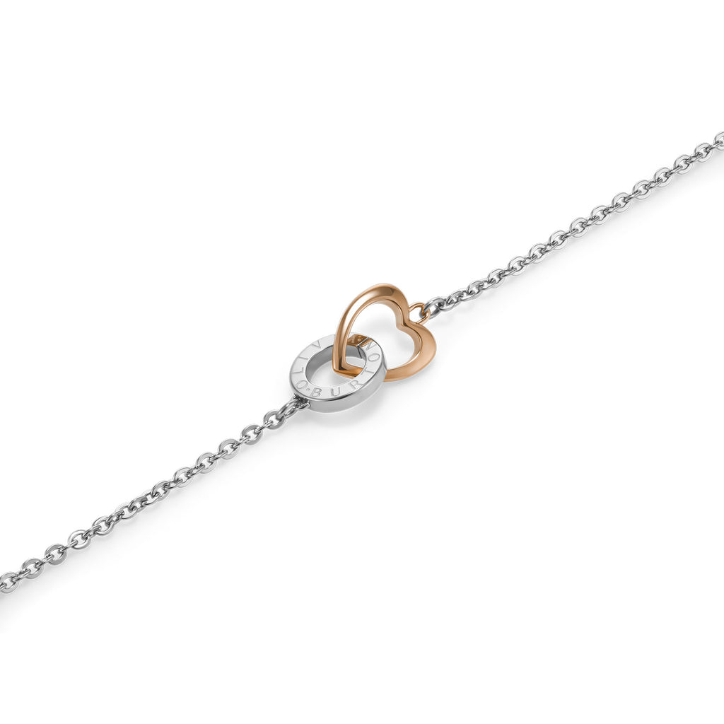 Olivia Burton Stainless Steel & Rose Gold IP Kindred Interlink Bracelet