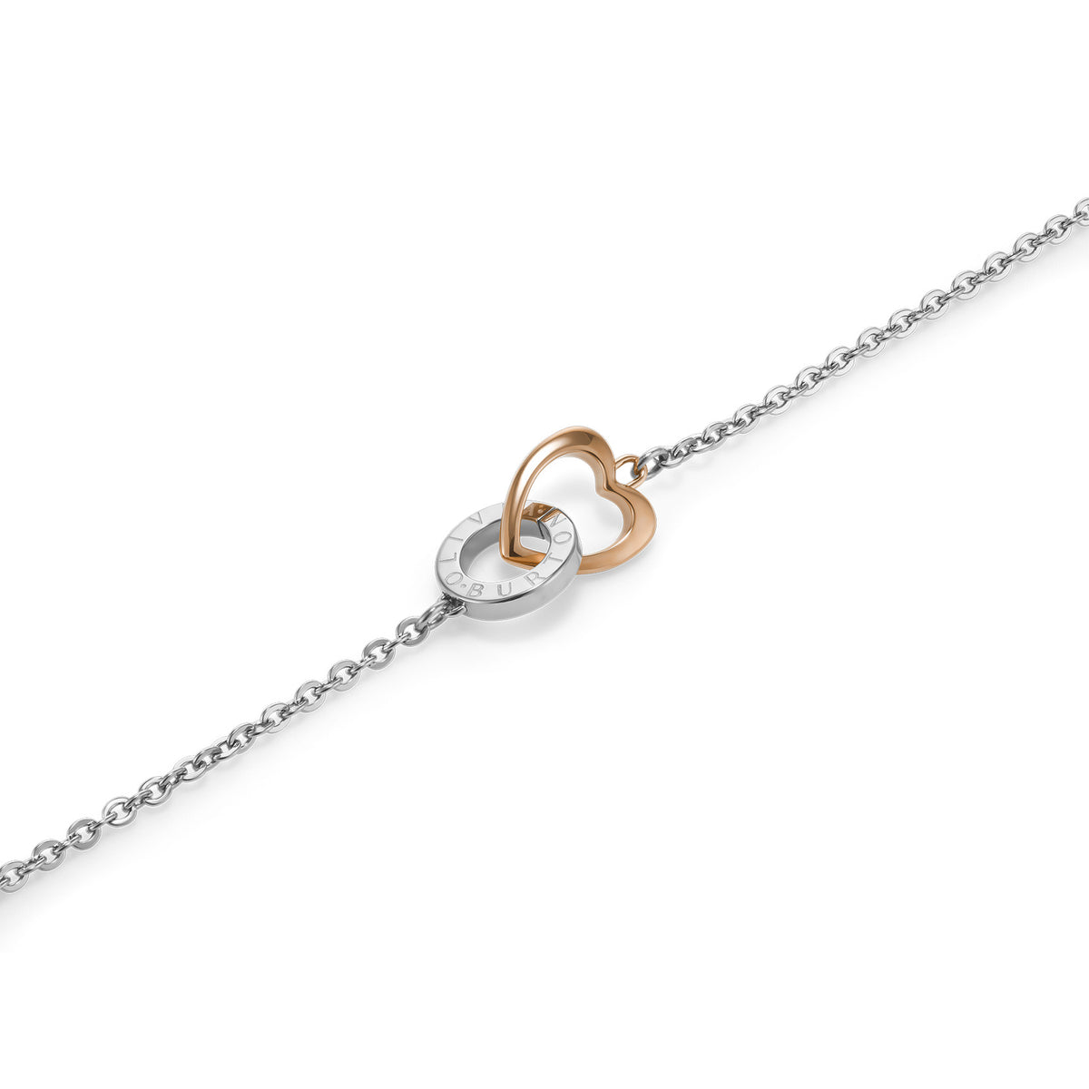 Olivia Burton Stainless Steel & Rose Gold IP Kindred Interlink Bracelet
