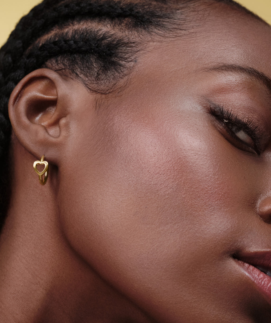 Kindred Interlink Heart Gold Plated Hoop Earrings