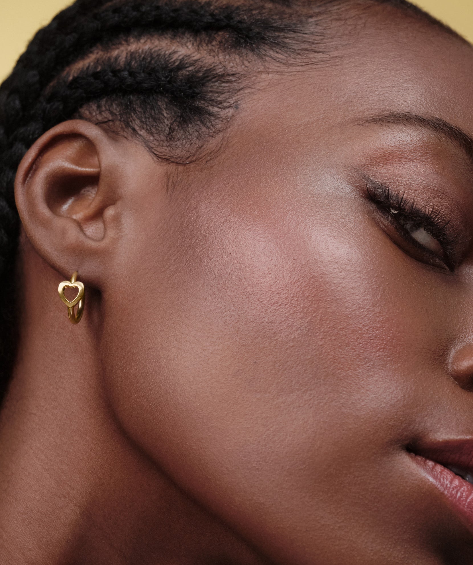 Kindred Interlink Heart Gold Plated Hoop Earrings
