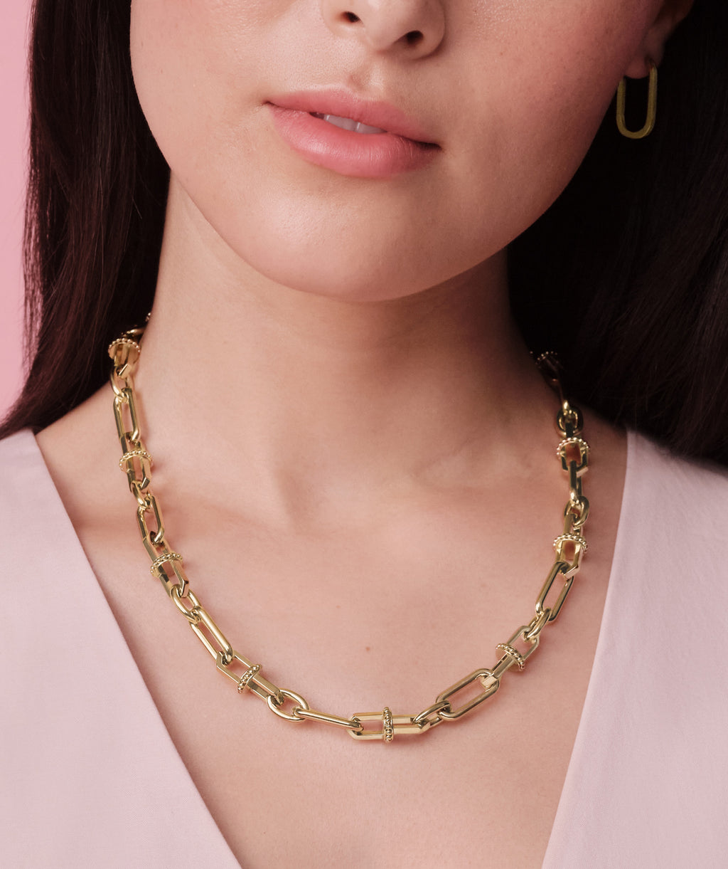 Anchor Link Gold Plated Necklace