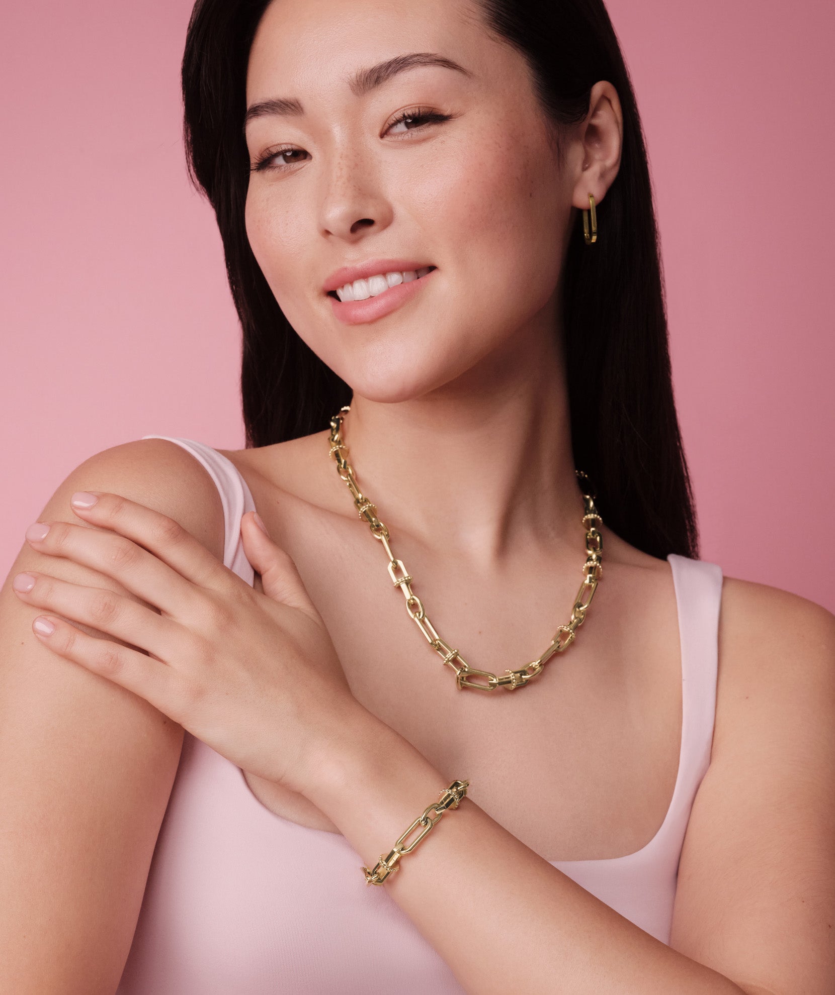 Anchor Link Gold Plated Necklace