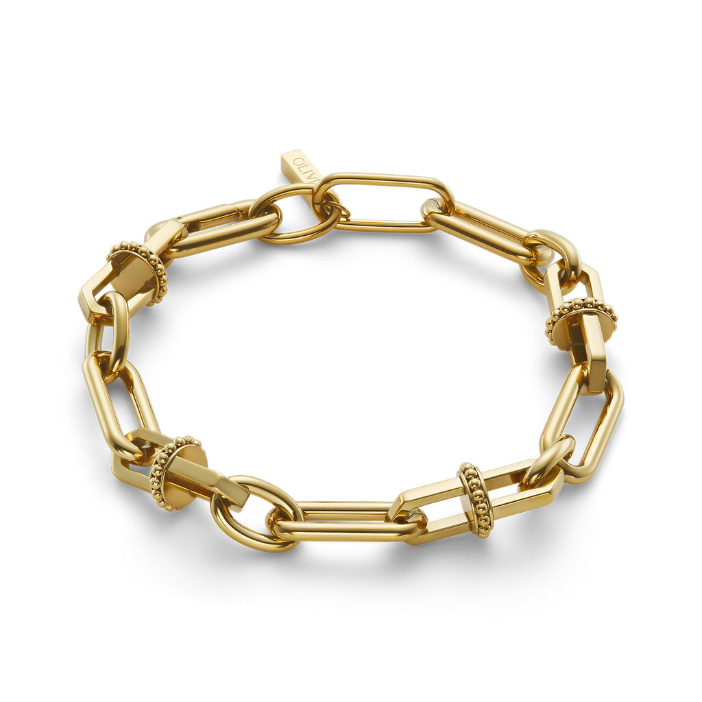 Anchor Link Gold Plated Bracelet