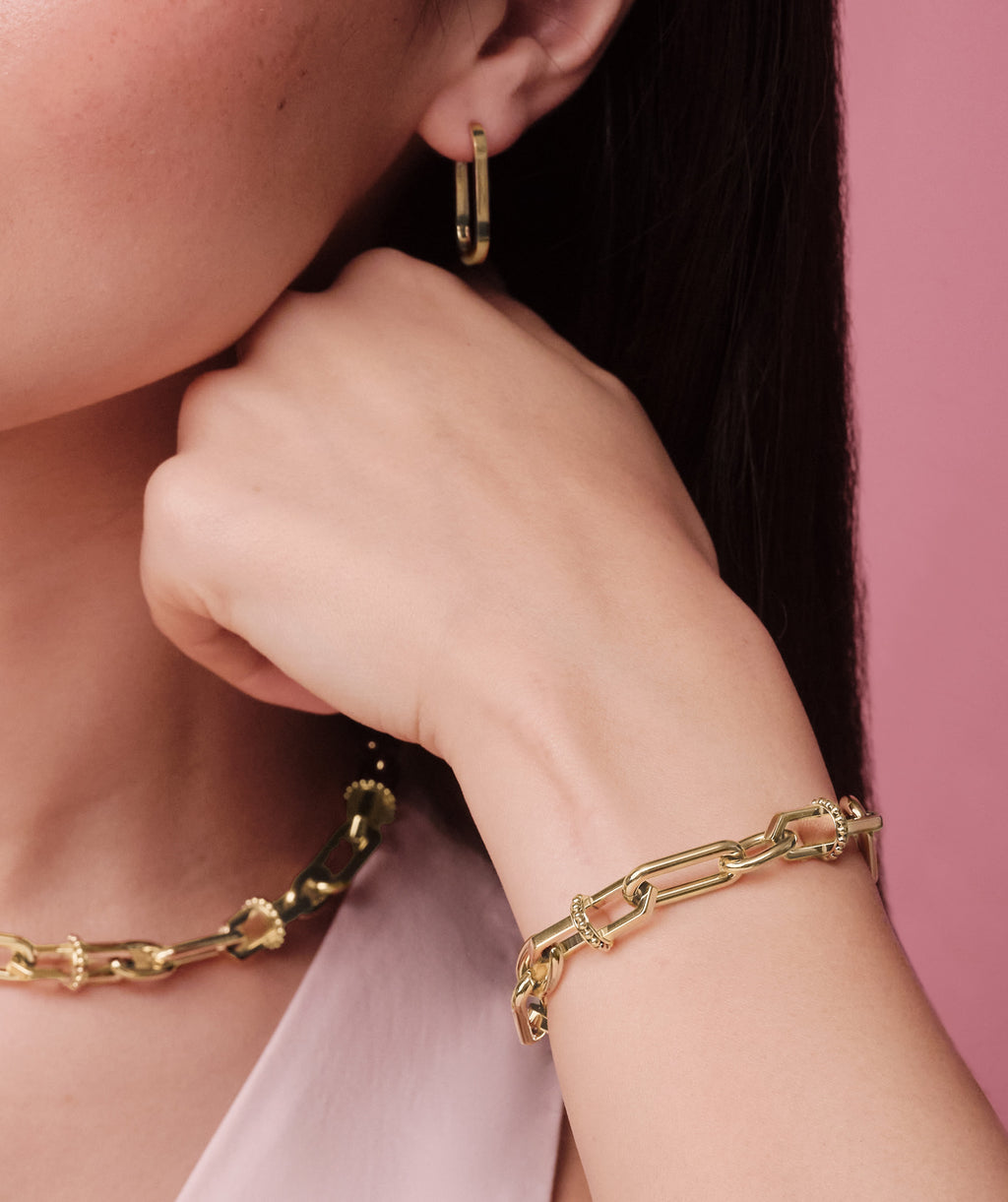 Anchor Link Gold Plated Bracelet