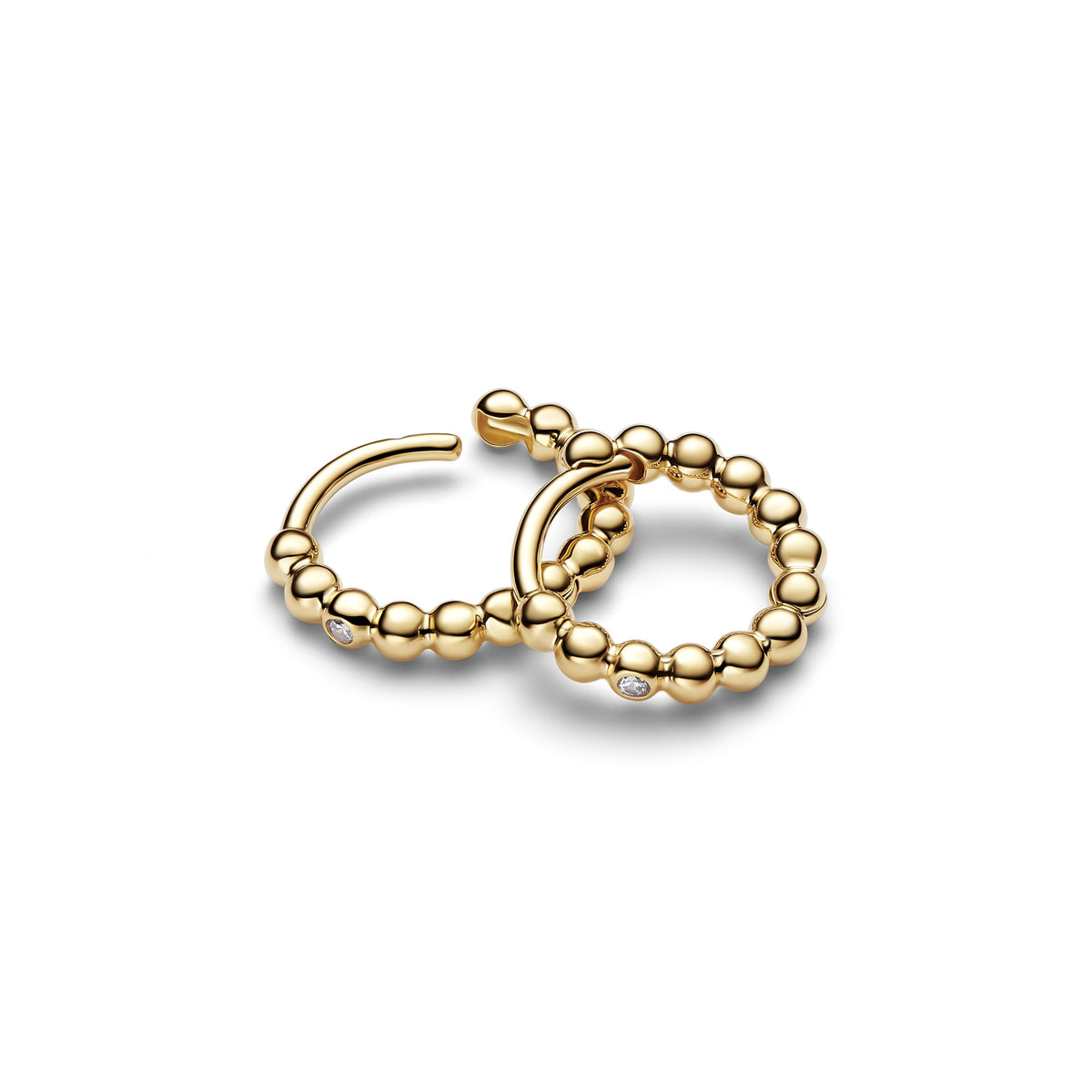 14k Gold-Plated Beaded Huggie Earrings