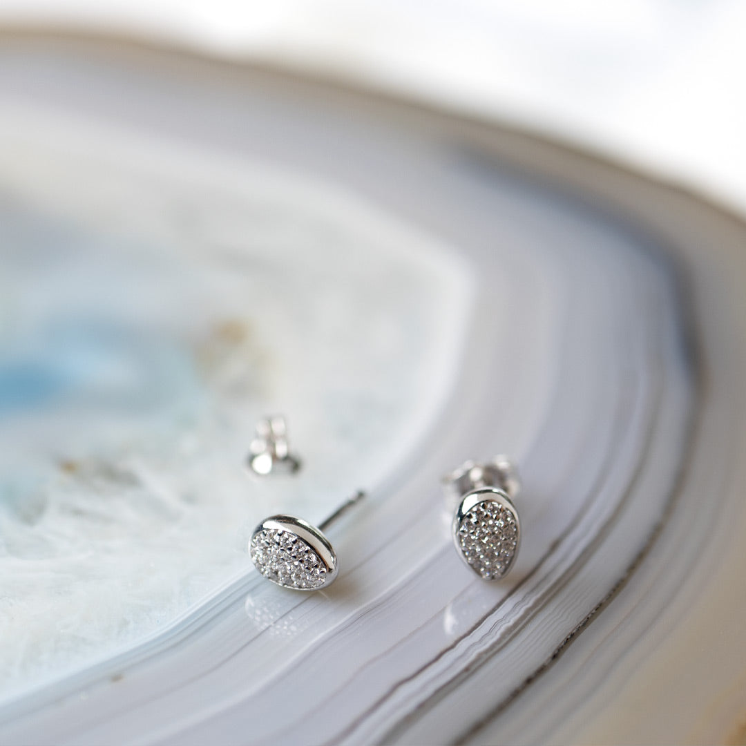 Coast Pebble Glisten Pave Stud Earrings