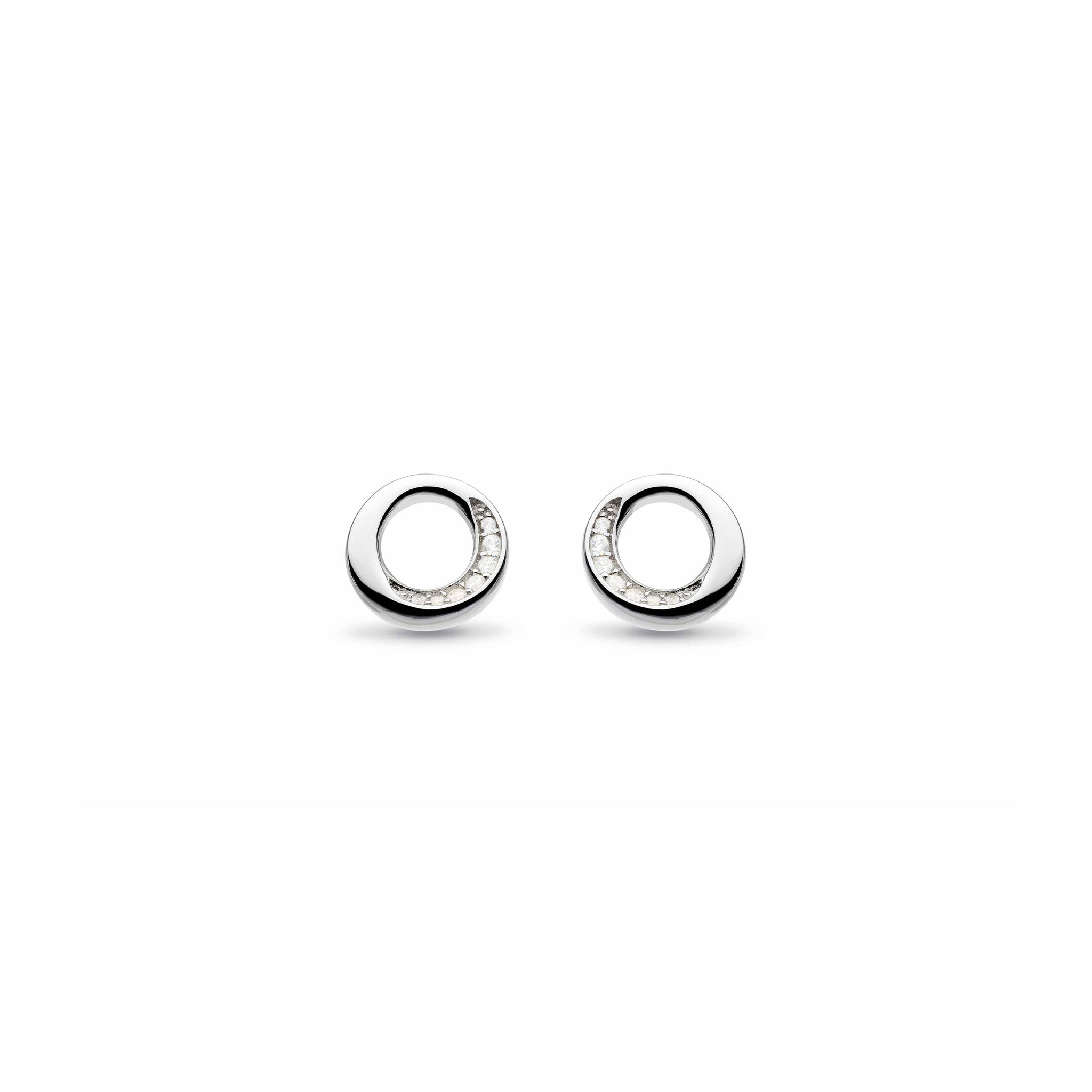 Bevel Cirque Pave Stud Earrings