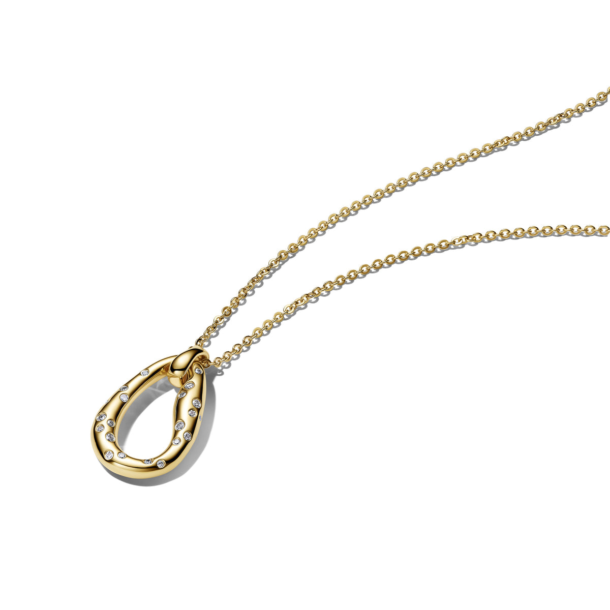 Organically Shaped Stone-Set Pendant Necklace - 45cm