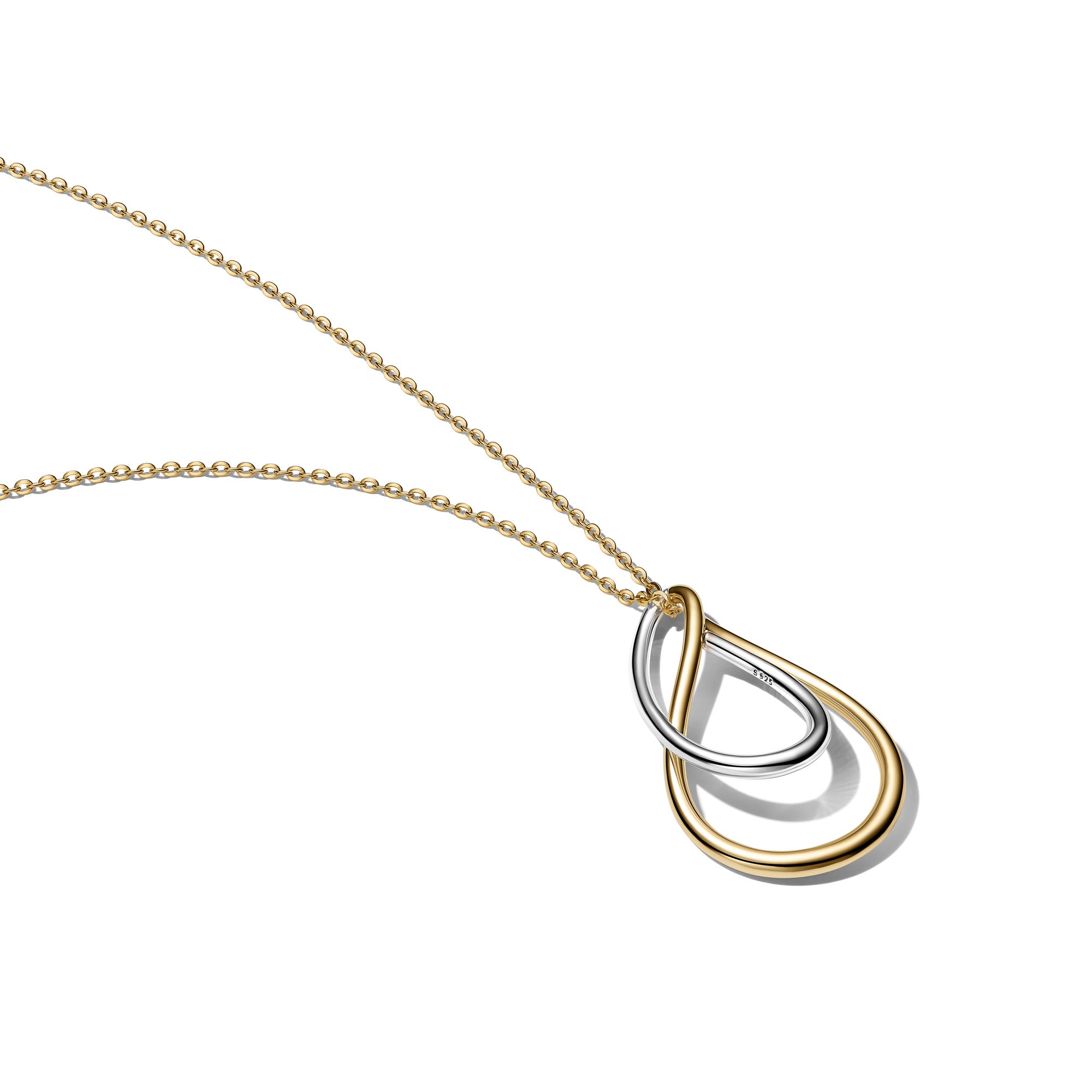 Two-Tone Double Pendant Necklace - 50cm