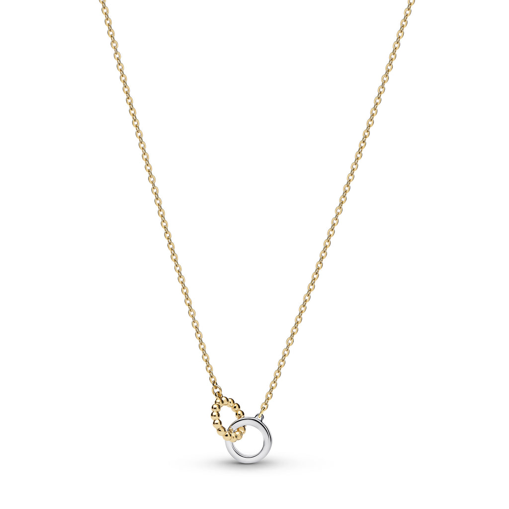 Beads & Pavé Interlocking Circles Necklace