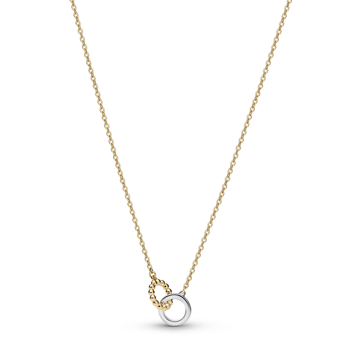 Beads & Pavé Interlocking Circles Necklace