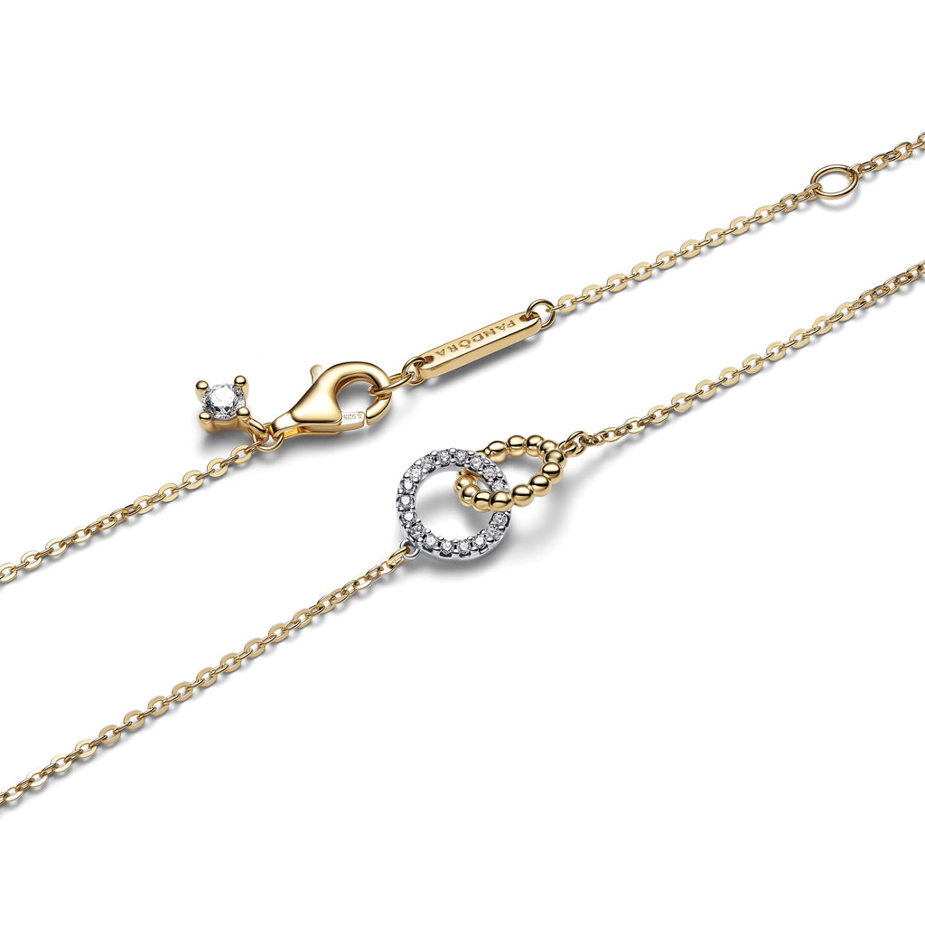 Beads & Pavé Interlocking Circles Necklace
