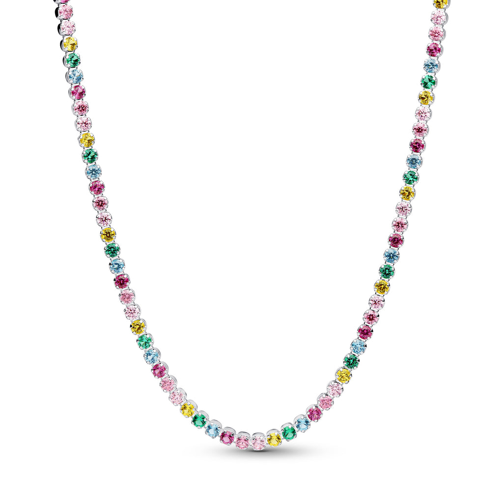 Rainbow Tennis Necklace - 40cm