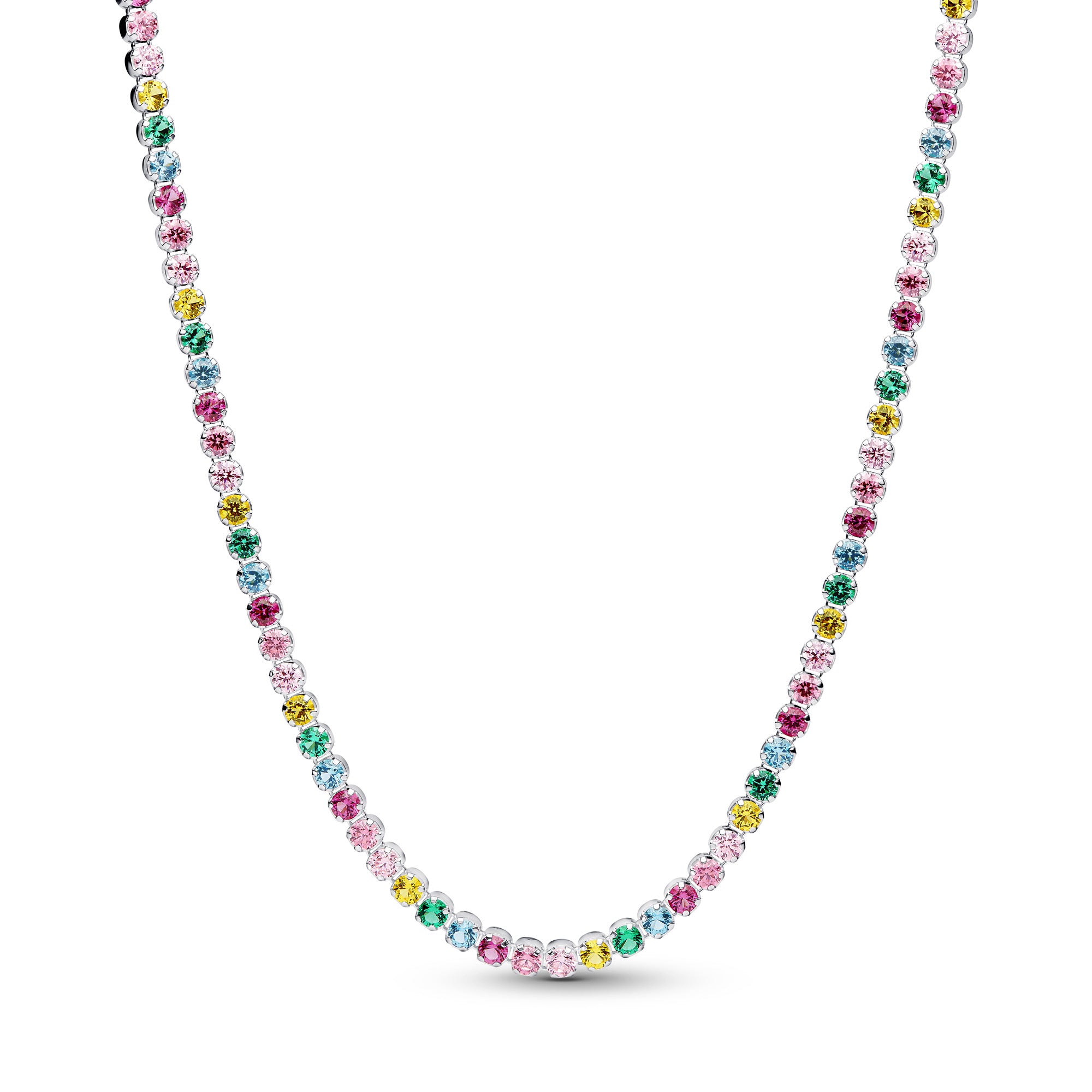 Rainbow Tennis Necklace - 40cm