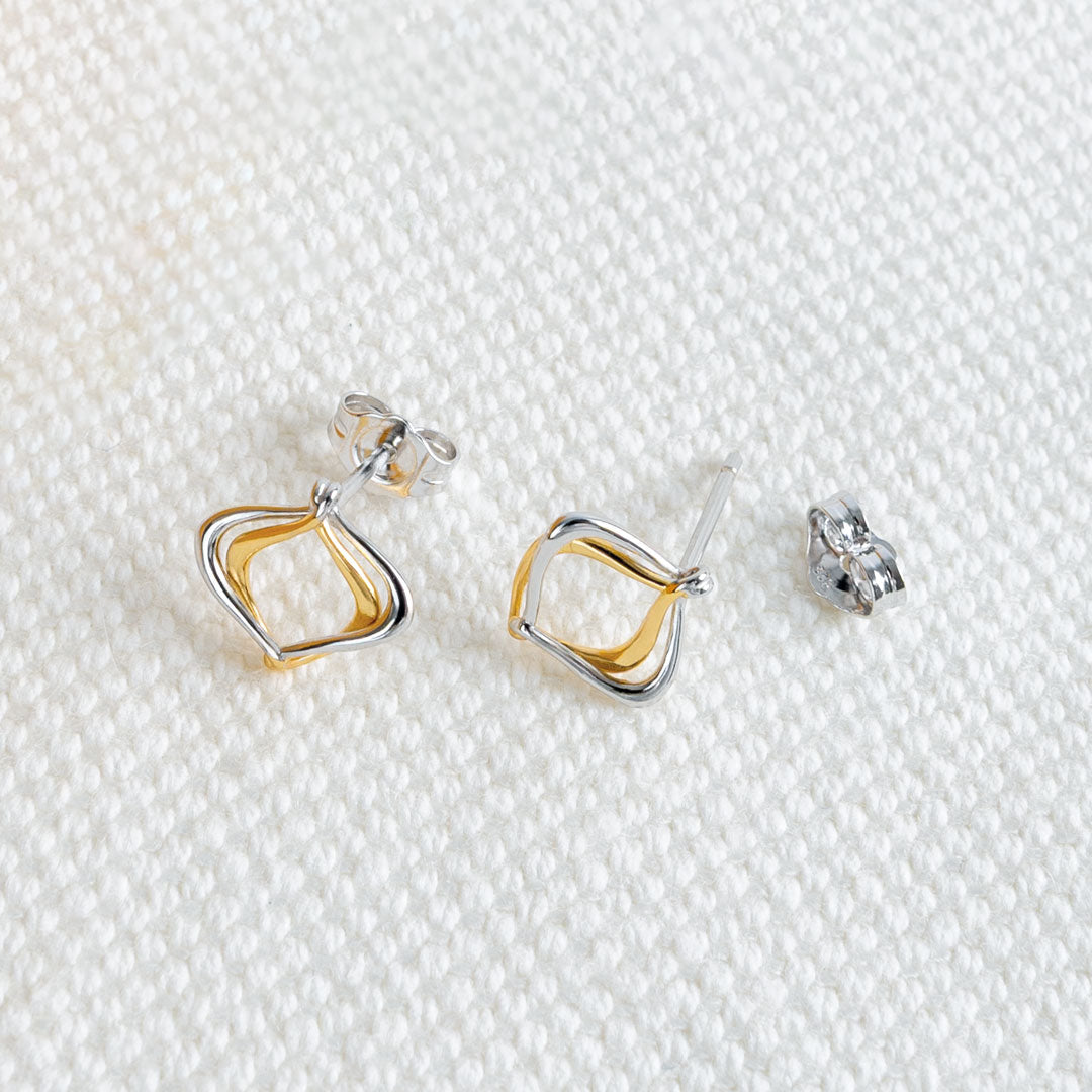 Alicia Golden Petite Stud Earrings