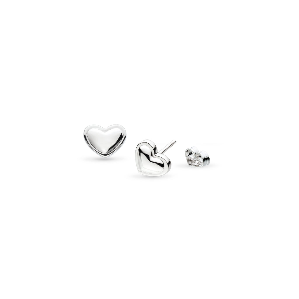 Love Silver Heart Stud Earrings