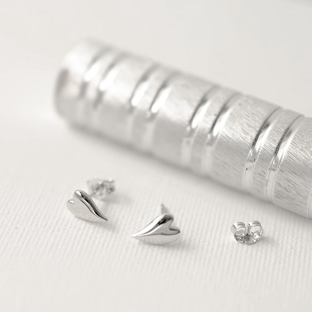 Desire Kiss Mini Heart Stud Earrings