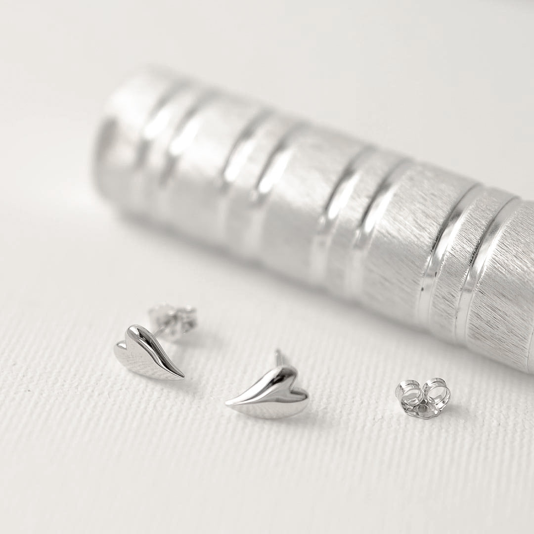 Desire Kiss Mini Heart Stud Earrings