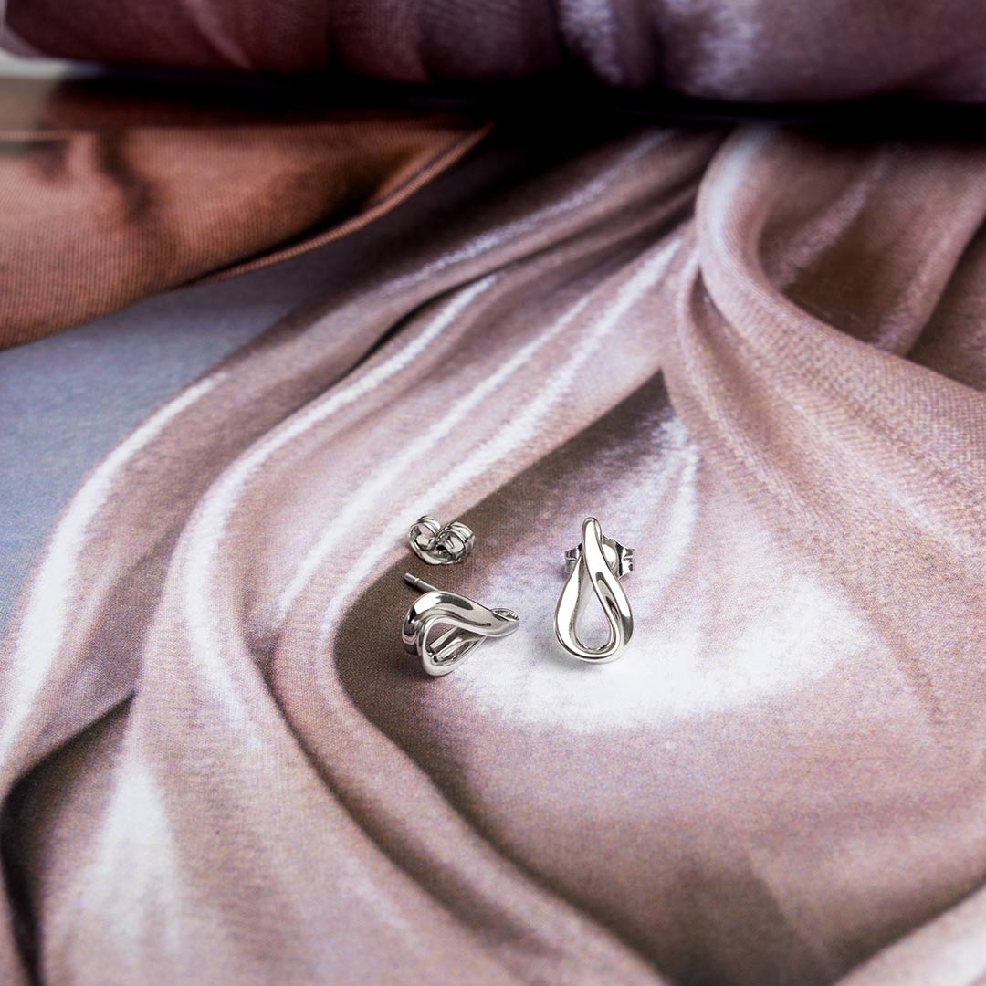 Serenity Loop Dainty Stud Earrings