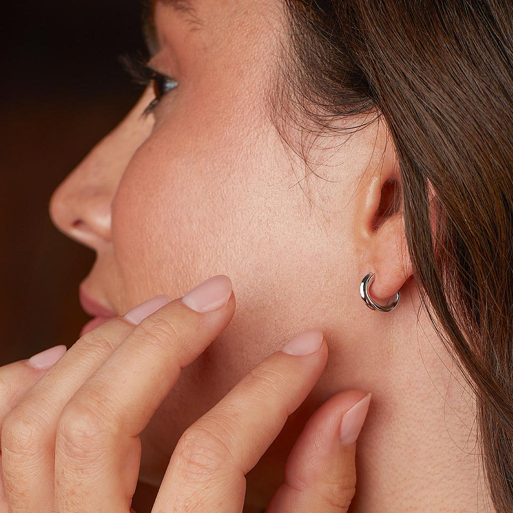 Serenity Semi Hoop Stud Earrings