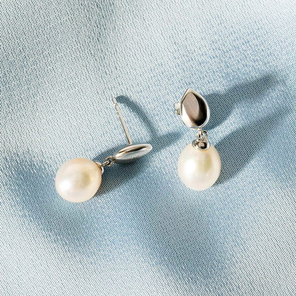 Coast Pebble Pearl Stud Drop Earrings
