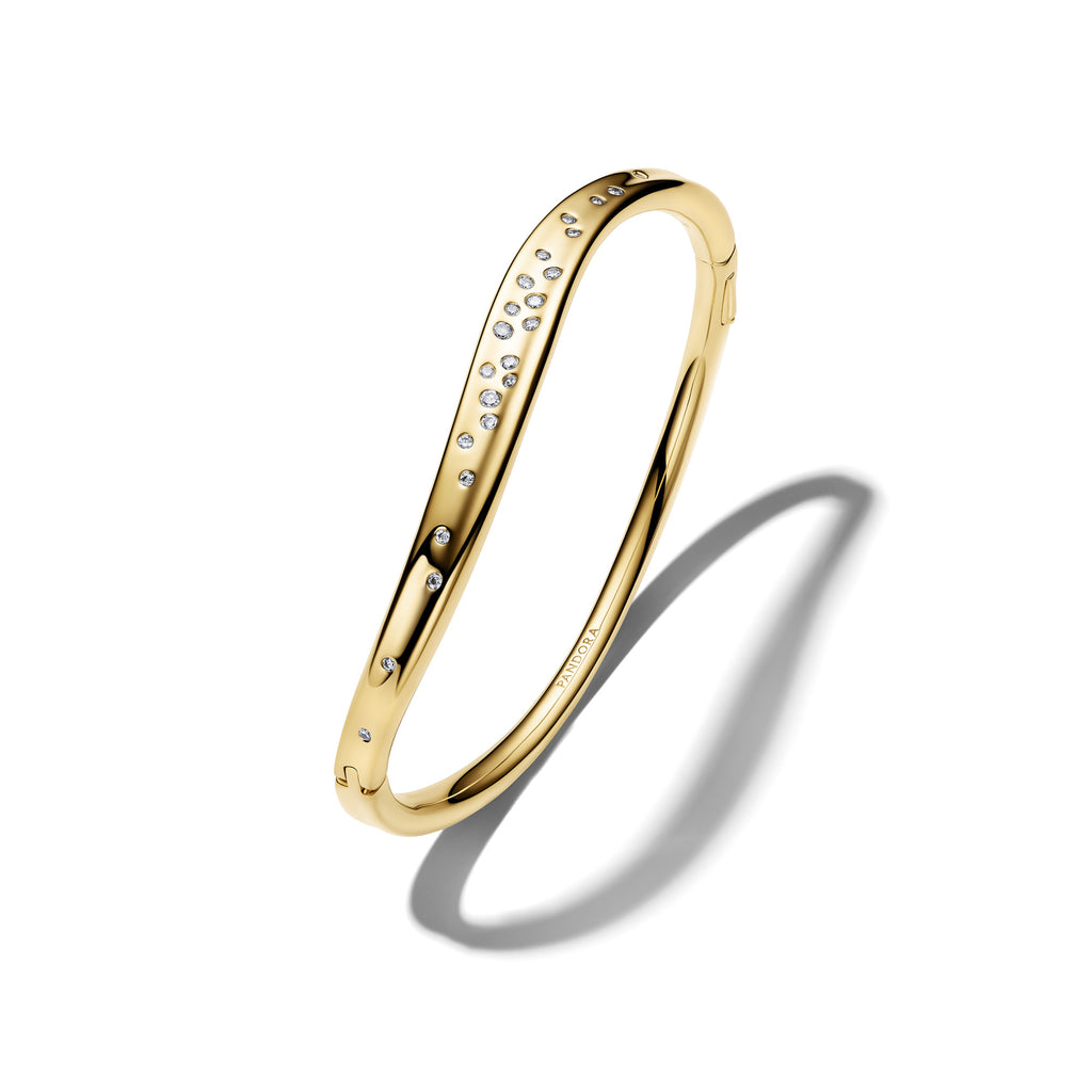 Organically Shaped Stone-Set Bangle