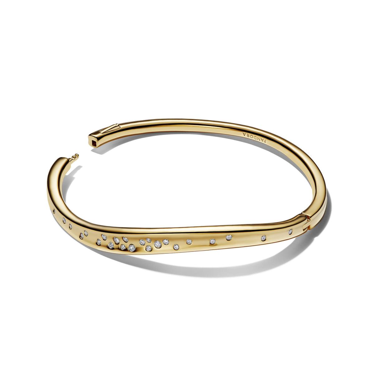 Organically Shaped Stone-Set Bangle