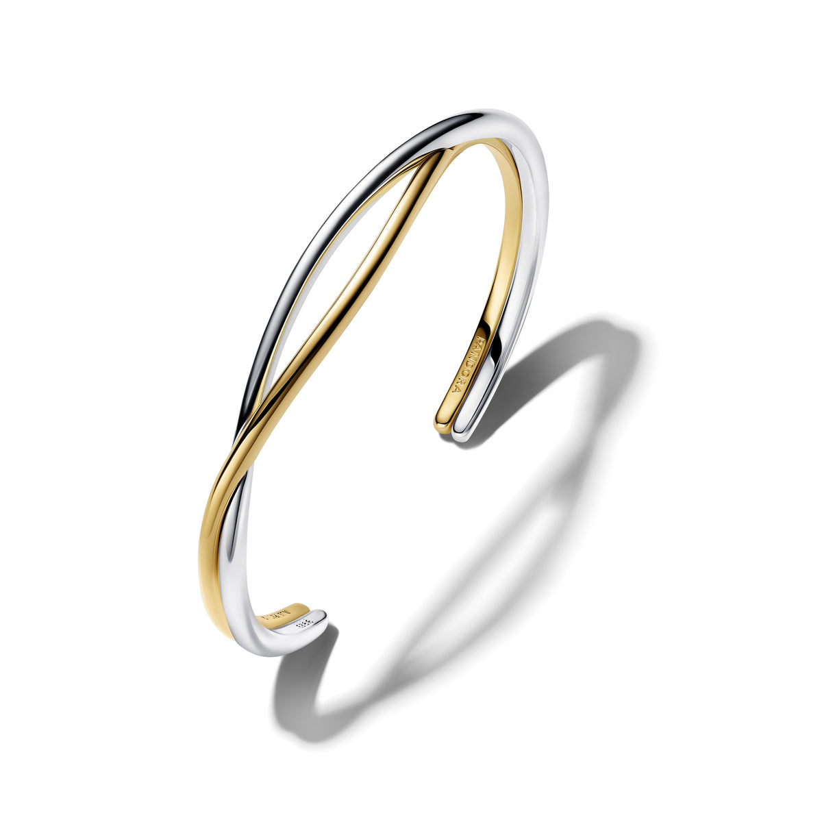 Entwined Two-Tone Open Bangle