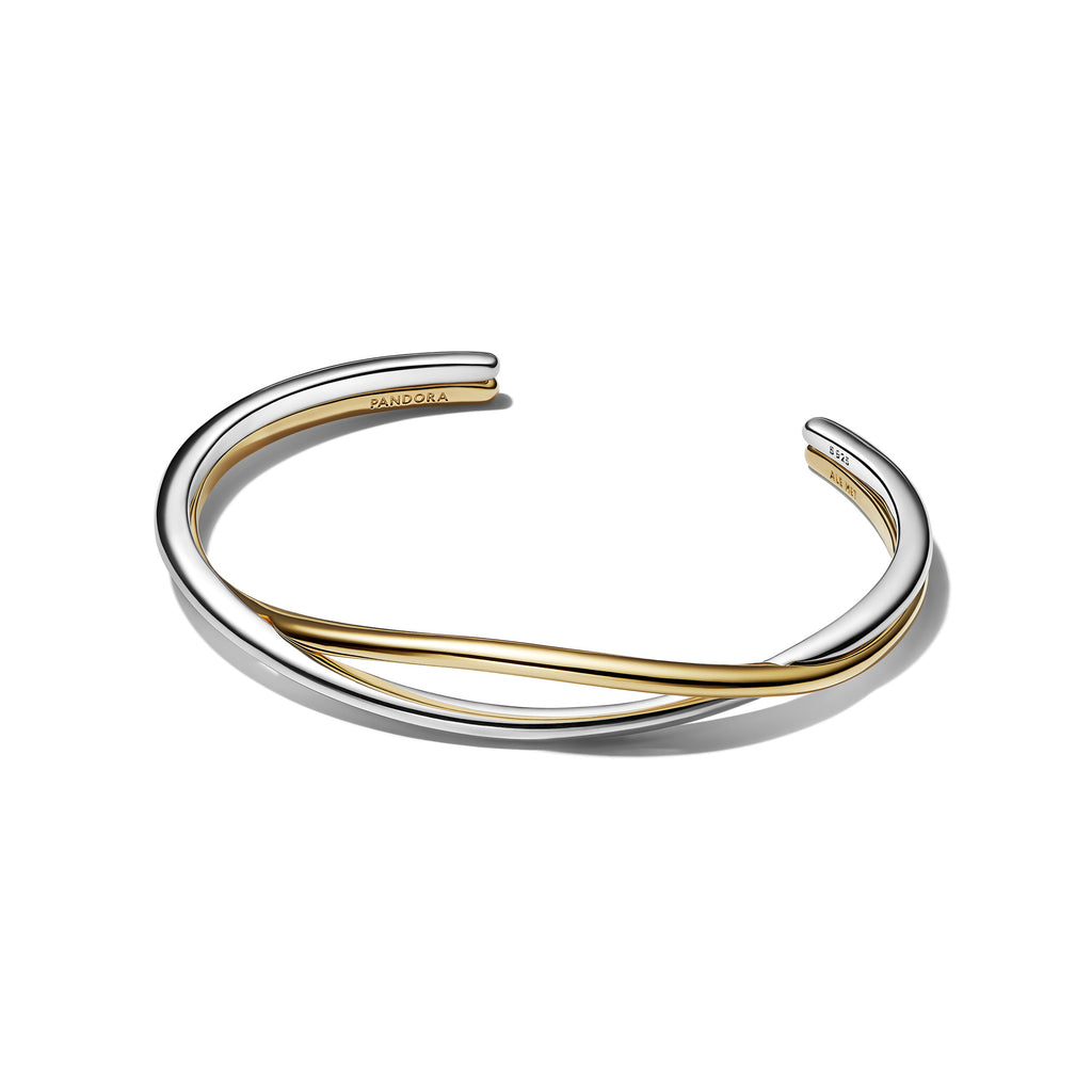 Entwined Two-Tone Open Bangle