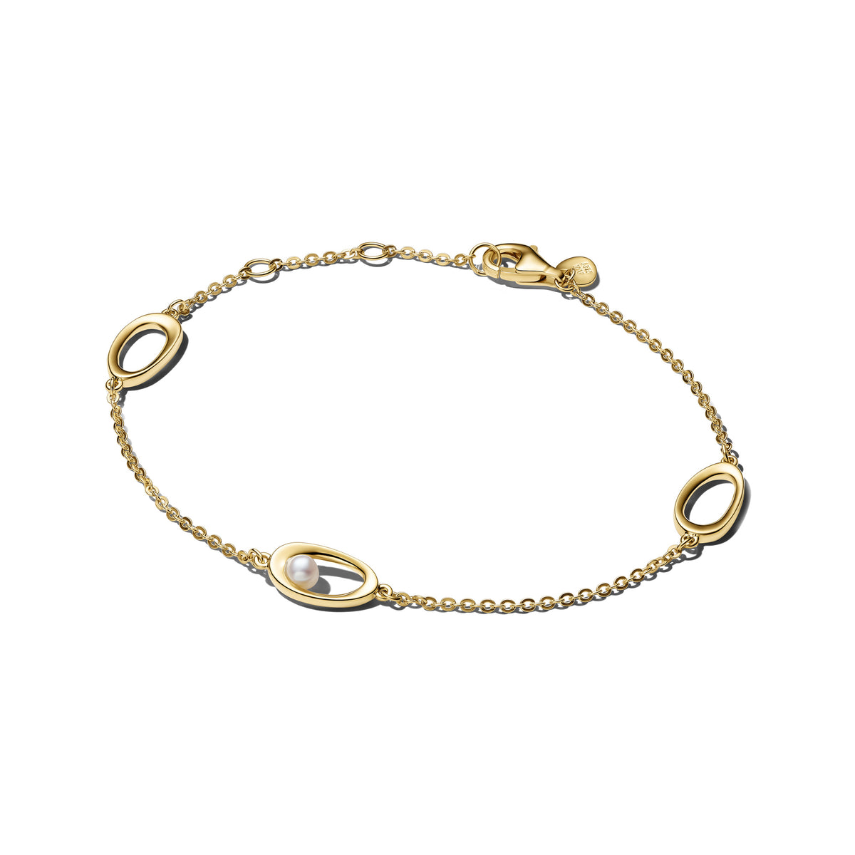 Organically Shaped Oval & Treated Freshwater Cultured Pearl Bracelet