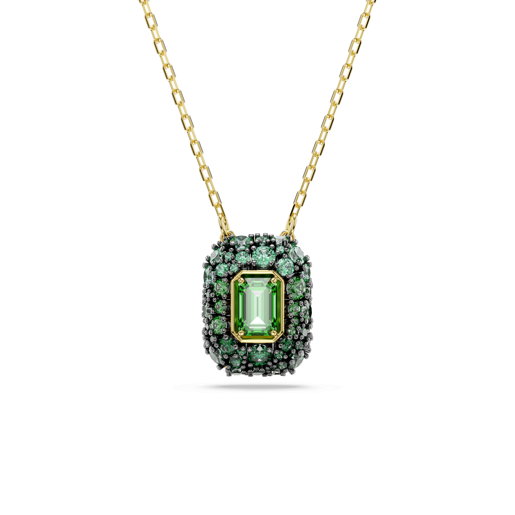 Sublima pendant, Octagon cut, Green, 18K gold finish