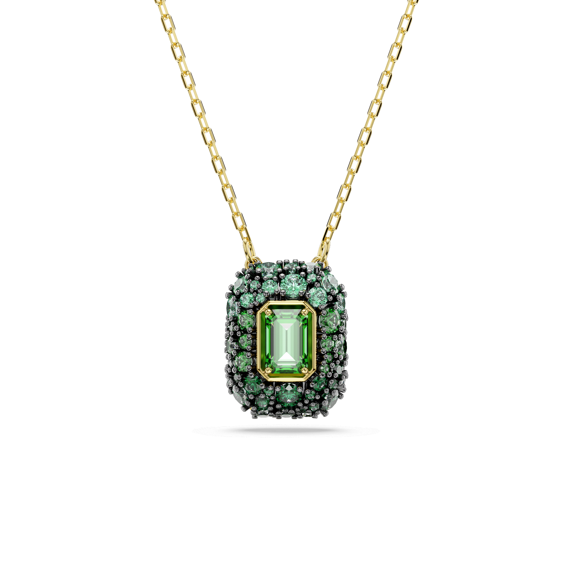 Sublima pendant, Octagon cut, Green, 18K gold finish
