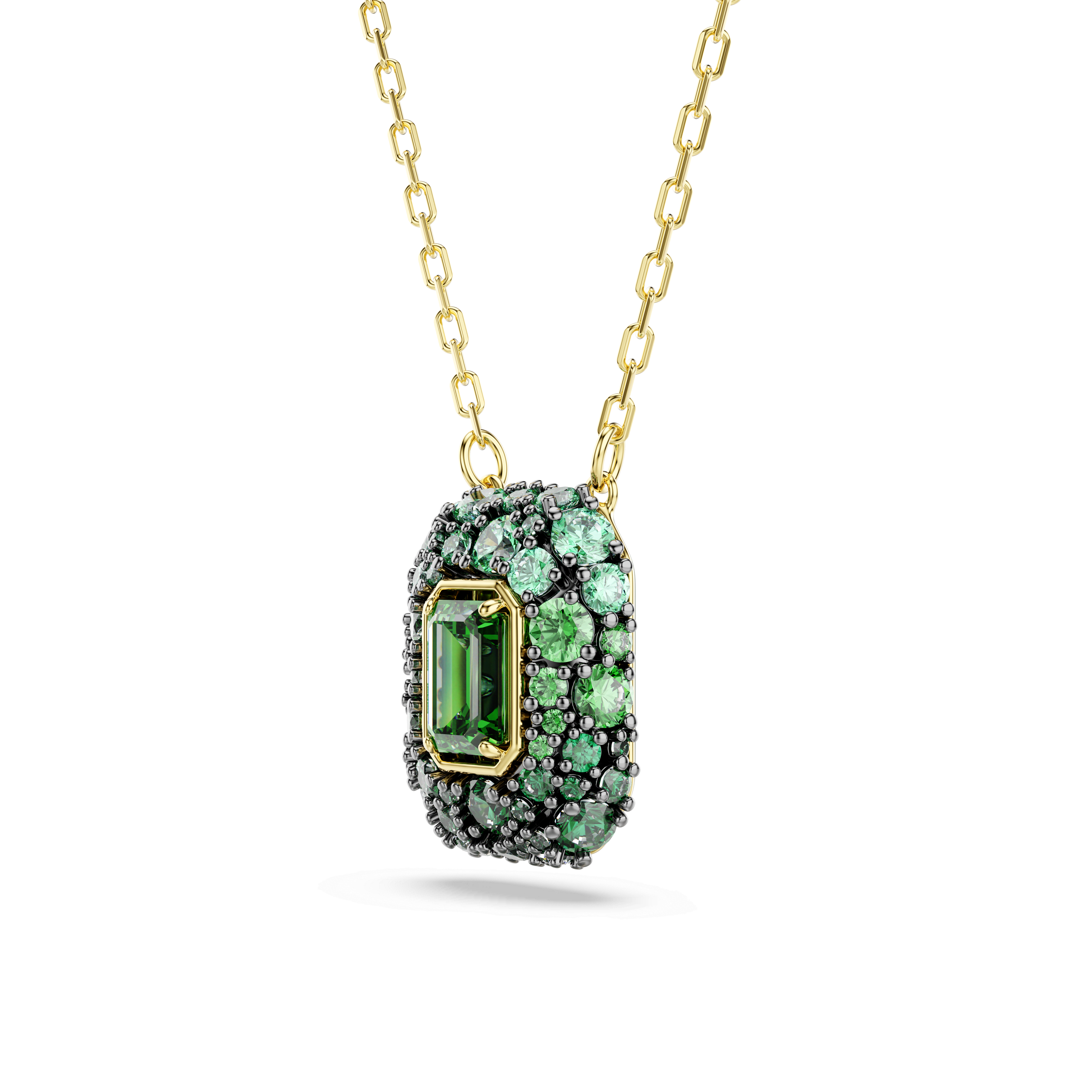 Sublima pendant, Octagon cut, Green, 18K gold finish - image 3