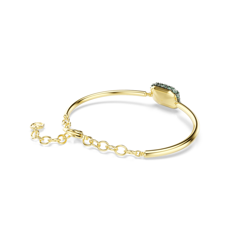 Sublima bangle, Octagon cut, Green, 18K gold finish - image 4