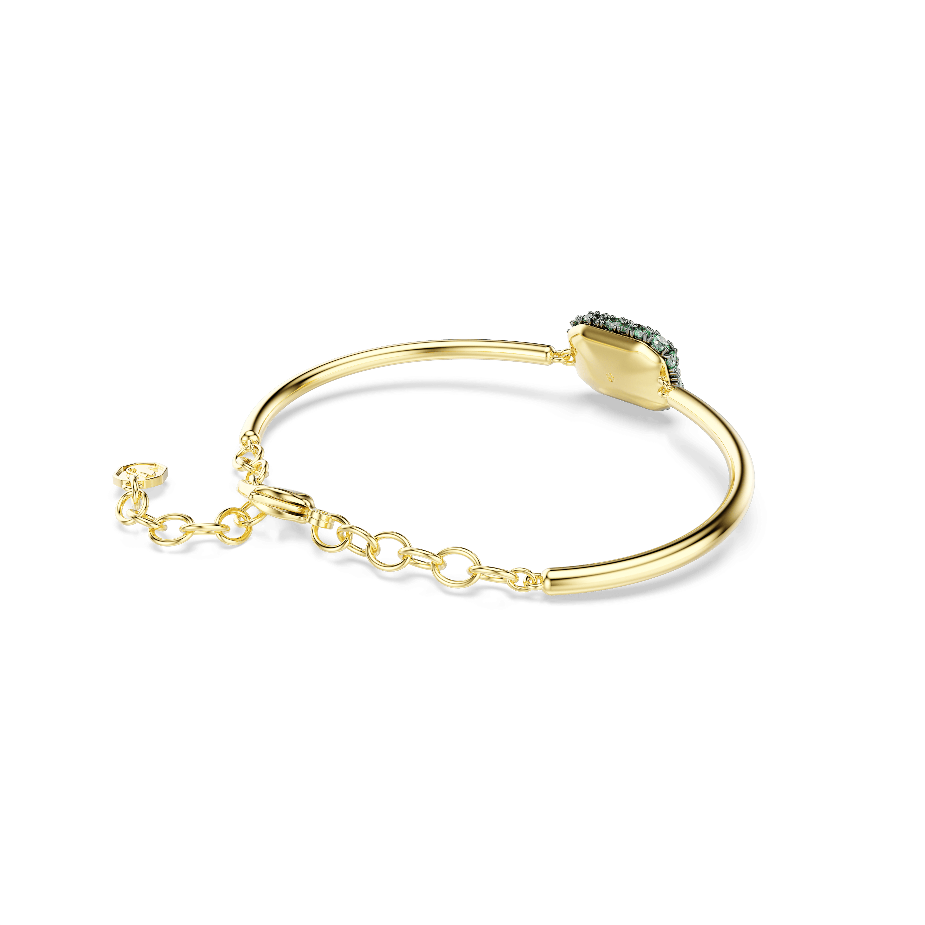 Sublima bangle, Octagon cut, Green, 18K gold finish - image 4