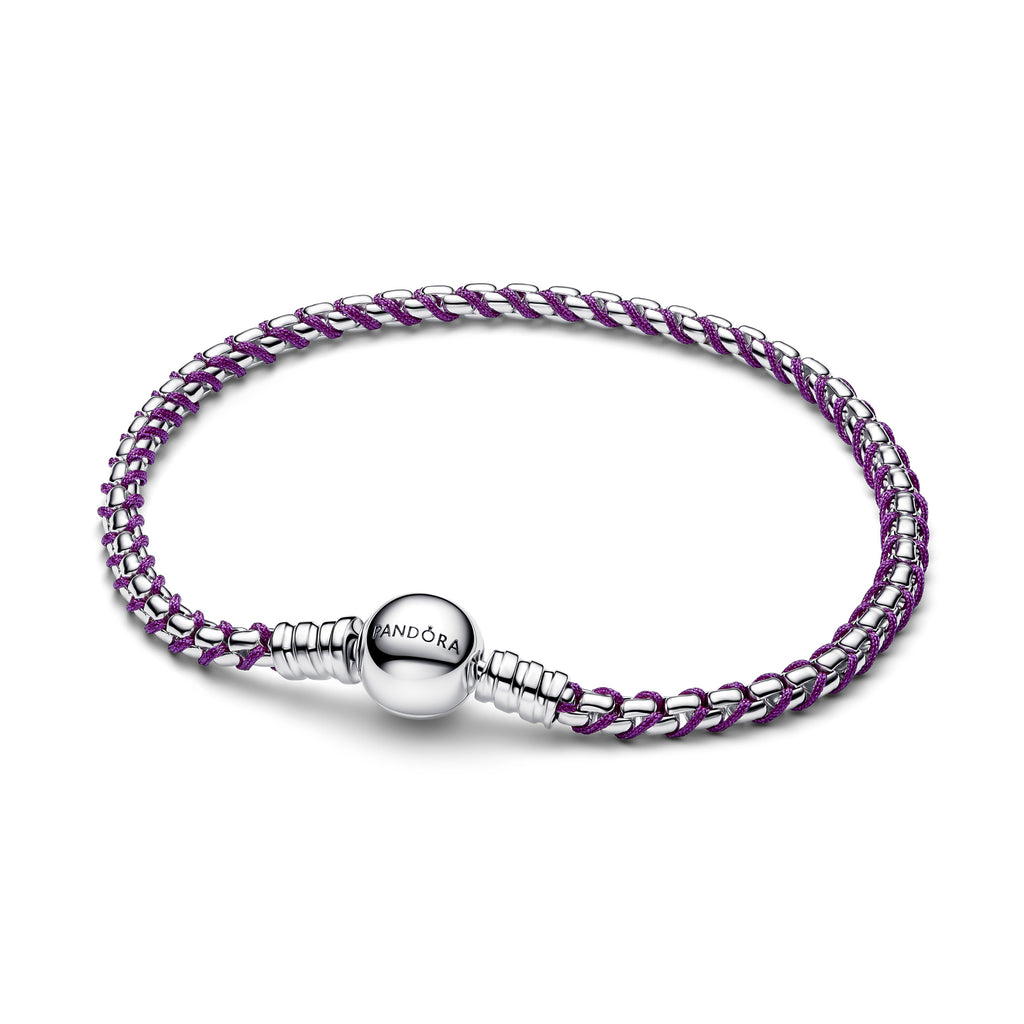 Purple Cord Box Chain Bracelet