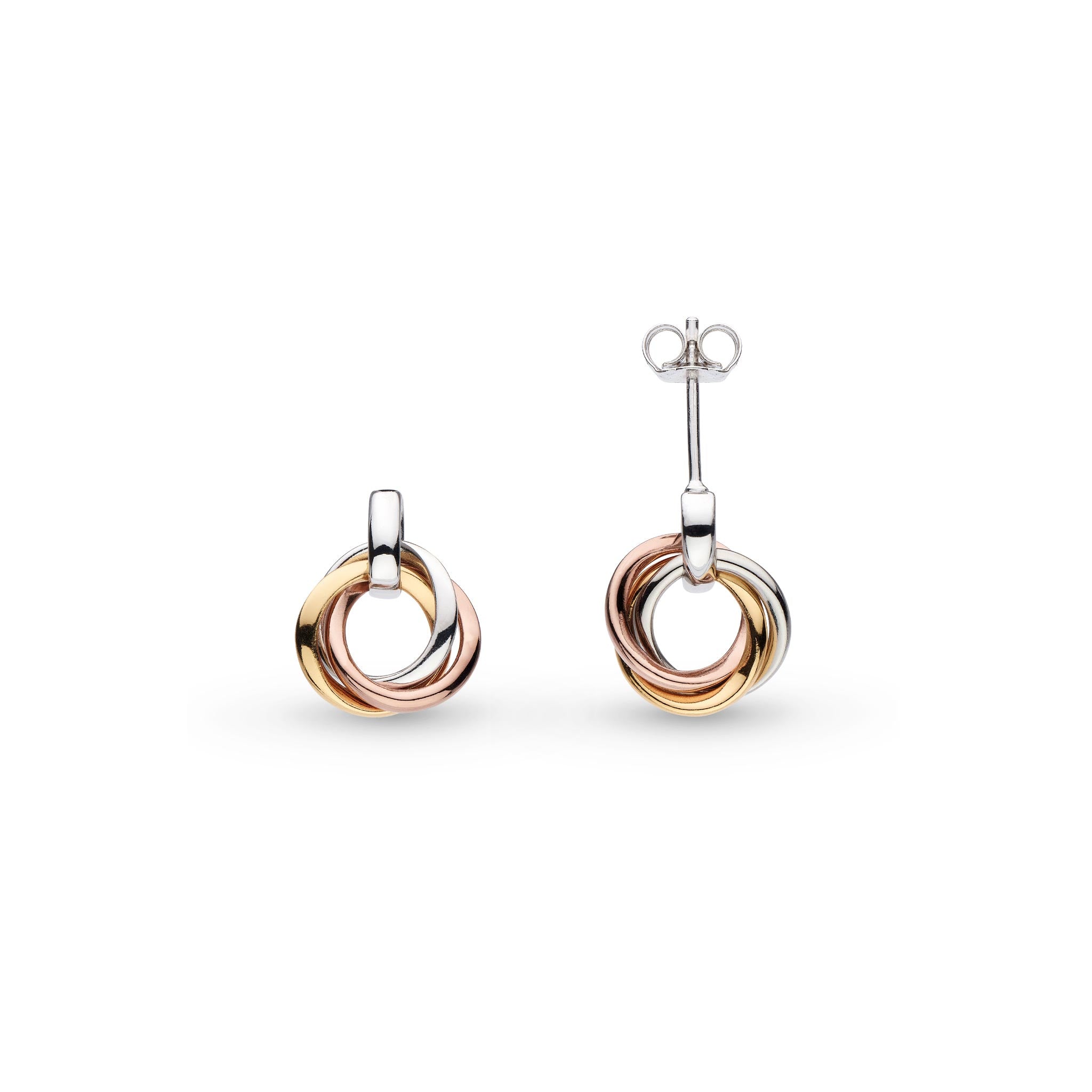 Bevel Trilogy Golds Stud Drop Earrings