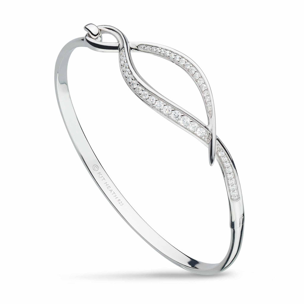 Entwine Twine Twist Pavé Hinged Bangle