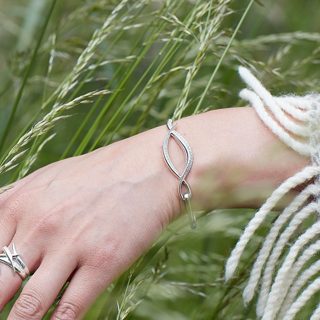 Entwine Twine Twist Pavé Hinged Bangle