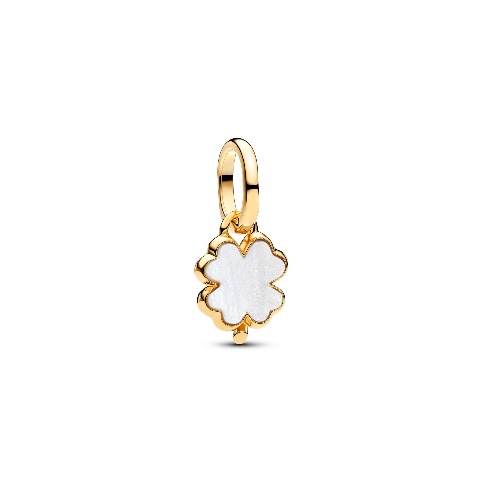 White Lucky Clover Dangle Charm