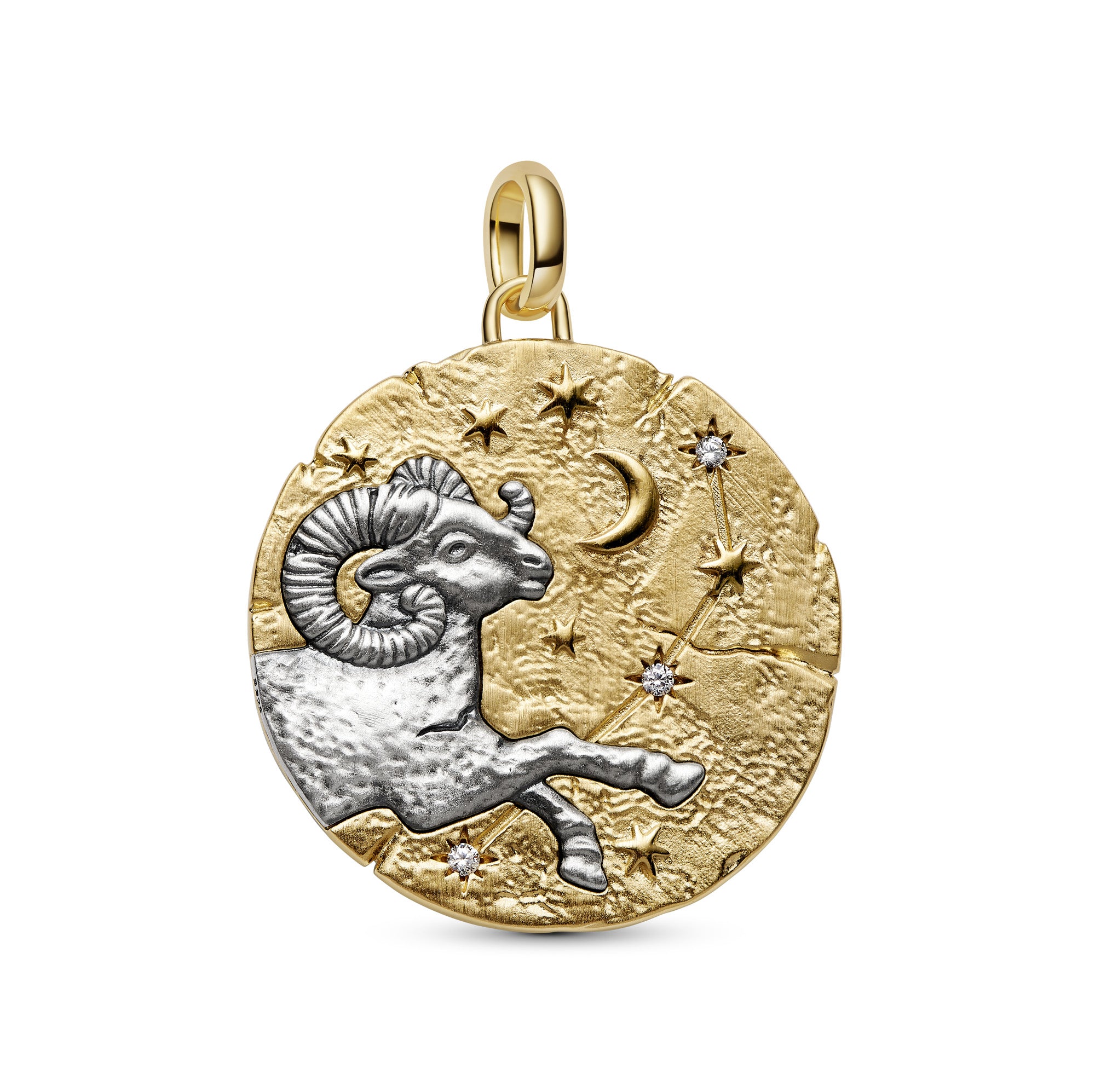 Aries Zodiac Oversized Medallion Charm