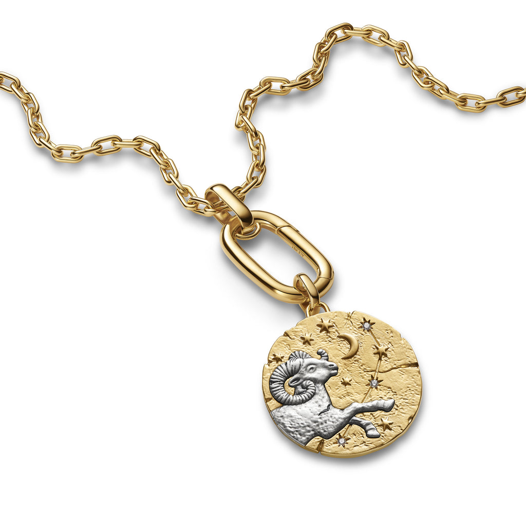 Aries Zodiac Oversized Medallion Charm