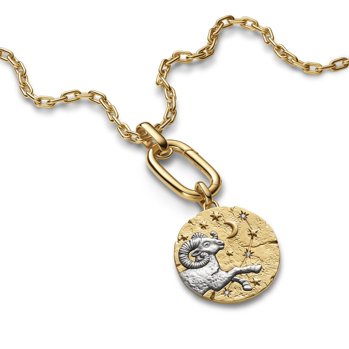 Aries Zodiac Oversized Medallion Charm