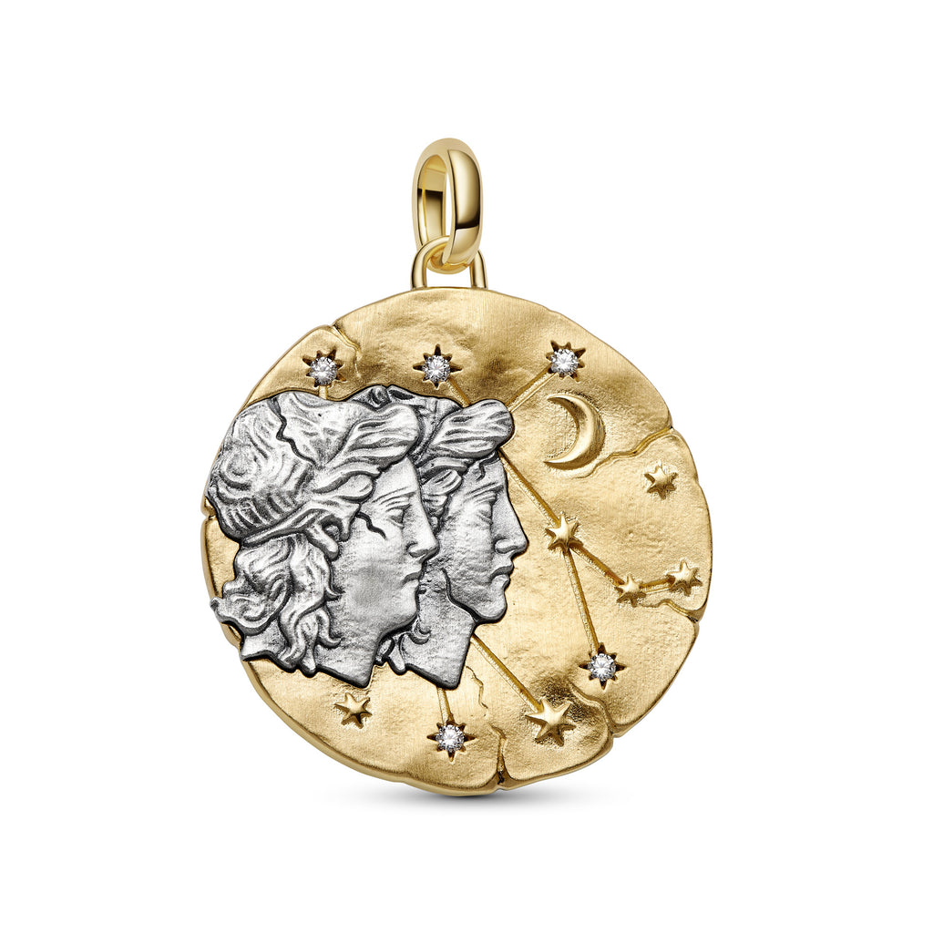 Gemini Zodiac Oversized Medallion Charm