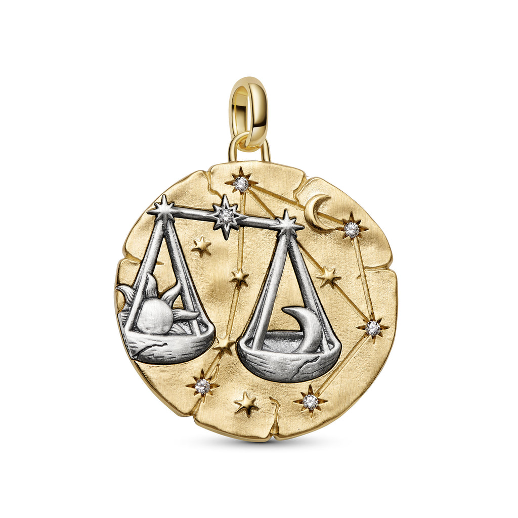 Libra Zodiac Oversized Medallion Charm